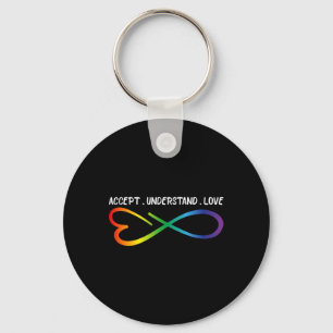 Accept Understand Love Neurodiversity Infinity Aut Key Ring