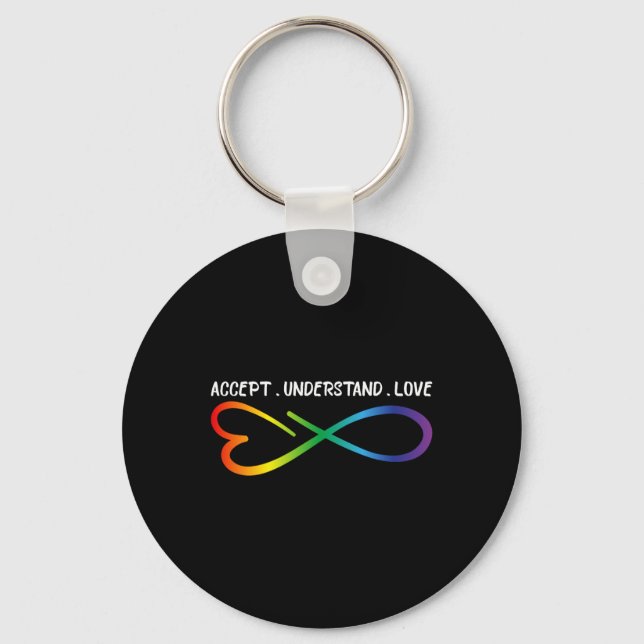 Accept Understand Love Neurodiversity Infinity Aut Key Ring (Front)