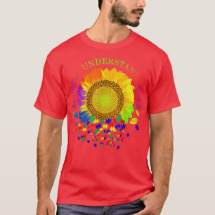 Accept Understand Love Sunflower Autism Awareness  T-Shirt