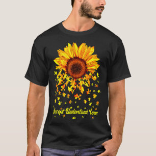 Accept Understand Love Sunflower Autism Awareness  T-Shirt