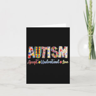 Accept Understanding Love Autism Awareness Valenti Card