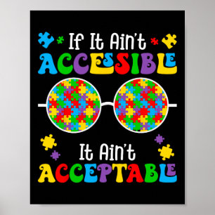 Acceptable Sungles Puzzle Autism Awareness Neurodi Poster
