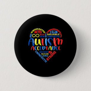 Acceptance Autism Awareness Month Support Puzzle P 6 Cm Round Badge