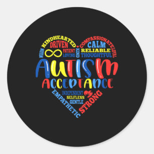 Acceptance Autism Awareness Month Support Puzzle P Classic Round Sticker