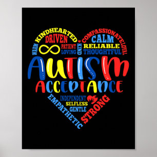 Acceptance Autism Awareness Month Support Puzzle P Poster