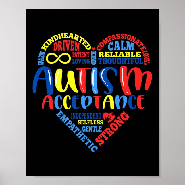 Acceptance Autism Awareness Month Support Puzzle P Poster (Front)