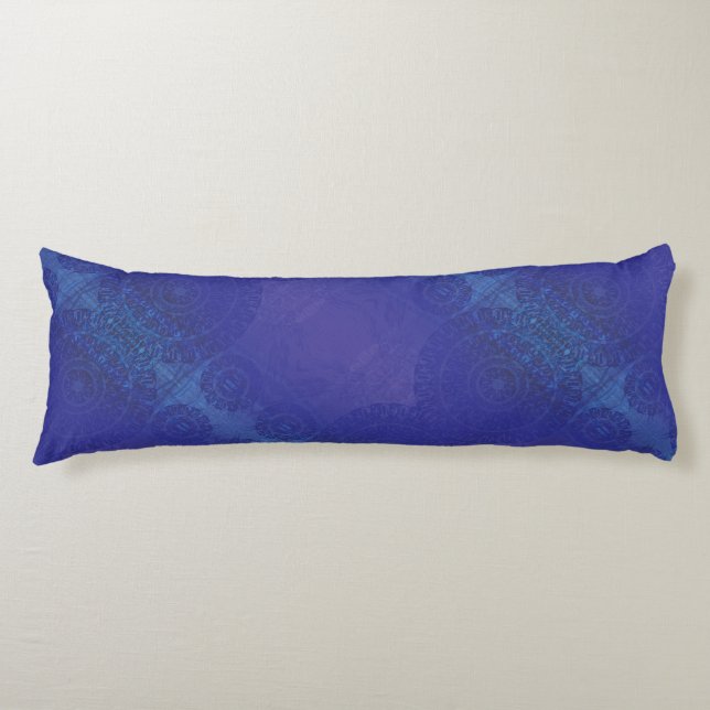 Acceptance | Blue Indigo Violet Boho Medallions Body Cushion (Front)