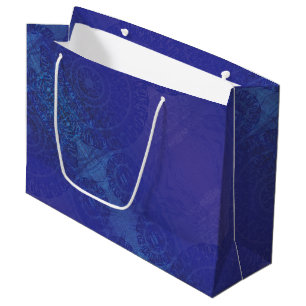 Acceptance   Blue Indigo Violet Boho Medallions Large Gift Bag