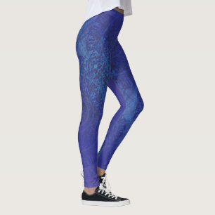 Acceptance   Blue Indigo Violet Boho Medallions Leggings