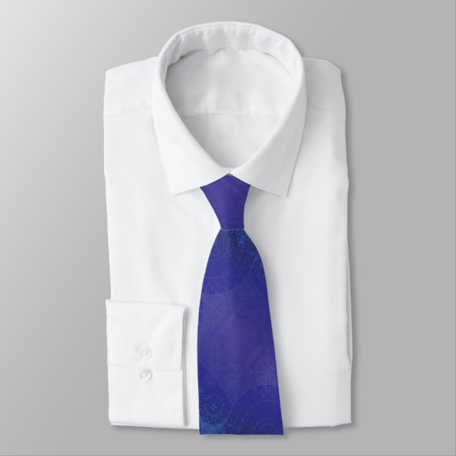 Acceptance | Blue Indigo Violet Boho Medallions Tie (Tied)