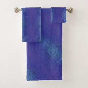 Acceptance   Blue Indigo Violet Shibori Pattern Bath Towel Set