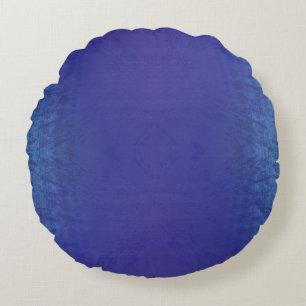 Acceptance   Blue Indigo Violet Shibori Pattern Round Cushion