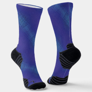 Acceptance Blue Indigo Violet Shibori Pattern Socks