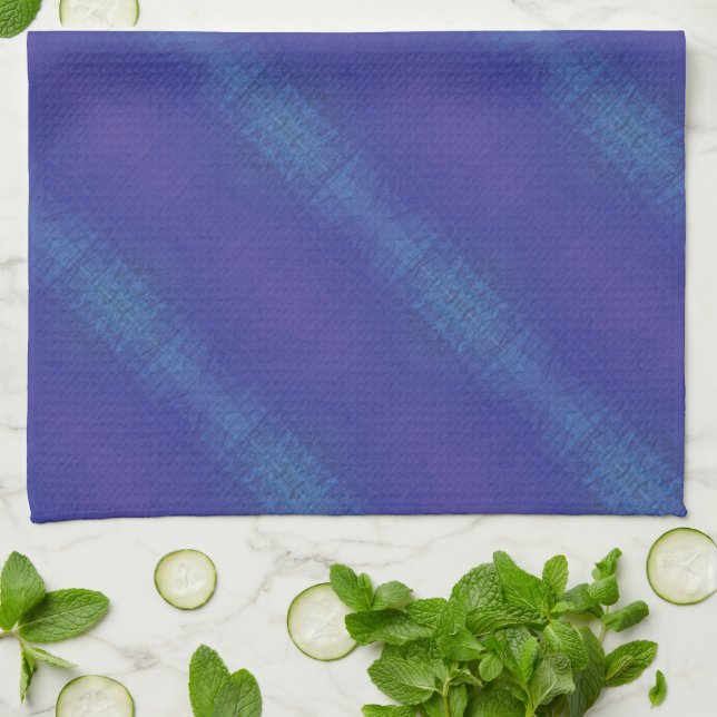 Acceptance | Blue Indigo Violet Shibori Pattern Tea Towel (Folded)