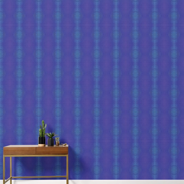 Acceptance | Blue Indigo Violet Shibori Pattern Wallpaper (Hallway)