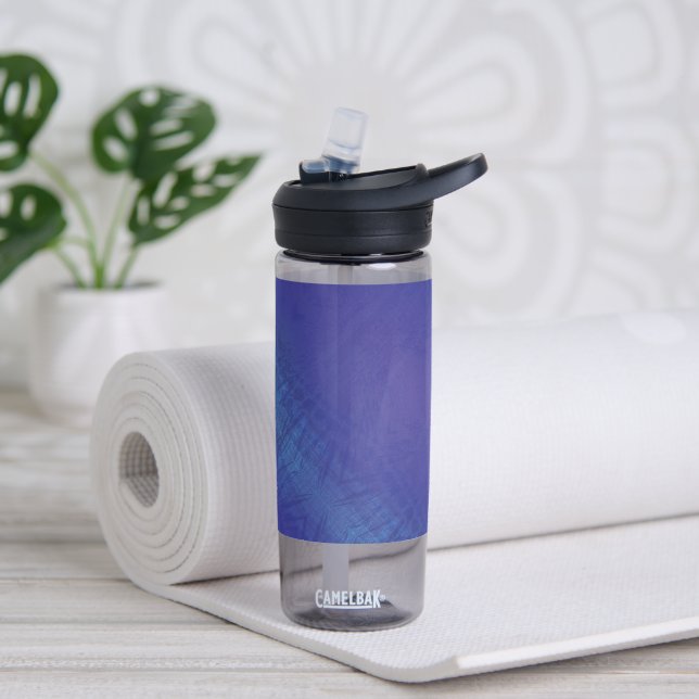Acceptance | Blue Indigo Violet Shibori Pattern Water Bottle (Yoga)