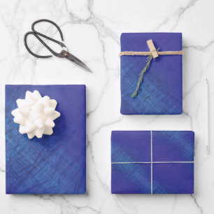 Acceptance   Blue Indigo Violet Shibori Pattern Wrapping Paper Sheet