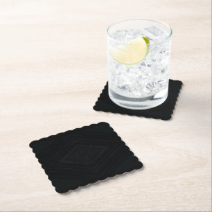 Acceptance Dark Abstract Texture Paper Coaster
