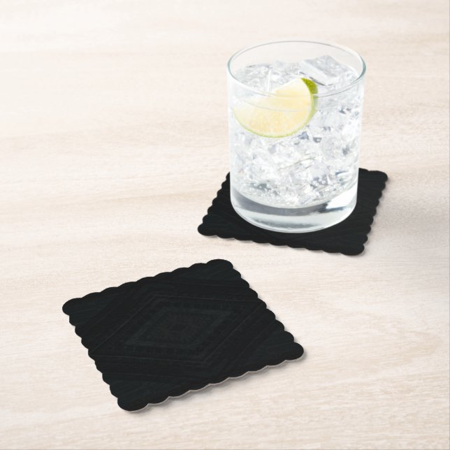 Acceptance | Dark Abstract Texture Paper Coaster (Insitu)