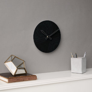 Acceptance   Dark Geometric Texture Round Clock