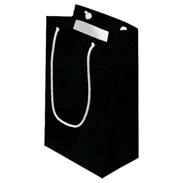Acceptance | Dark Geometric Texture Small Gift Bag (Front Angled)