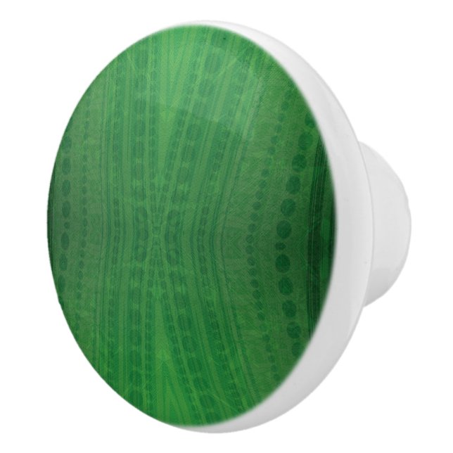 Acceptance | Green Eclectic Boho Pattern Ceramic Knob (Right)
