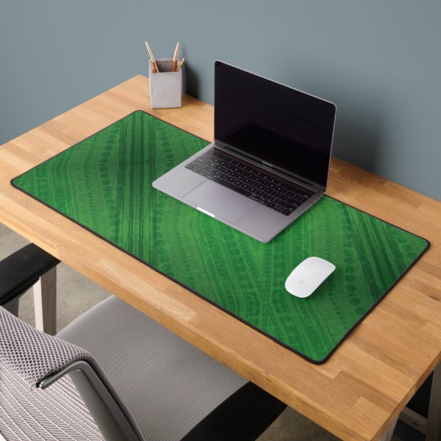 Acceptance | Green Eclectic Boho Pattern Desk Mat (Office 2)
