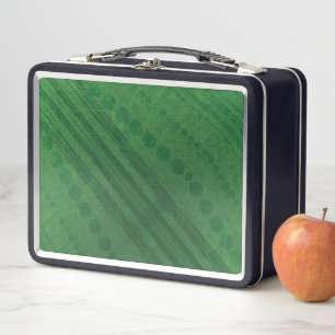 Acceptance Green Eclectic Boho Pattern Metal Lunch Box