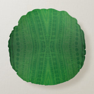 Acceptance   Green Eclectic Boho Pattern Round Cushion