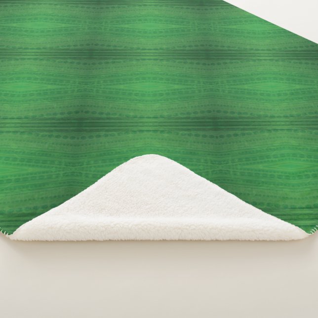 Acceptance | Green Eclectic Boho Pattern Sherpa Blanket (3/4)