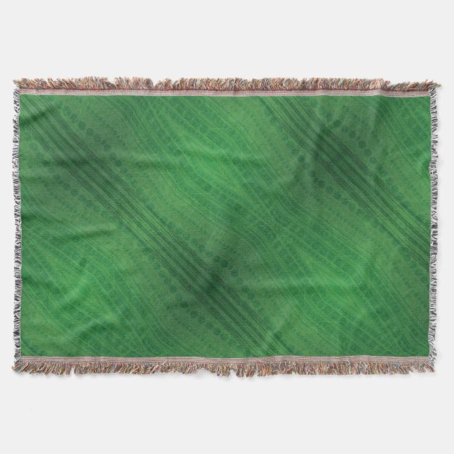 Acceptance | Green Eclectic Boho Pattern Throw Blanket (Front)