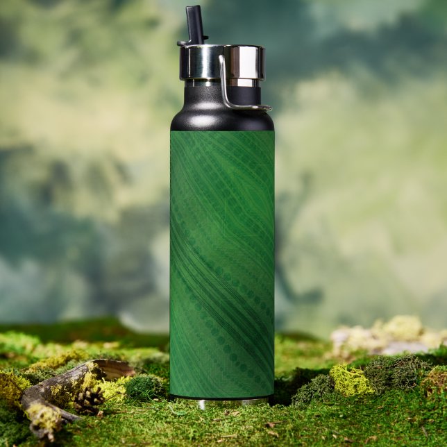 Acceptance | Green Eclectic Boho Pattern Water Bottle (Outdoor)