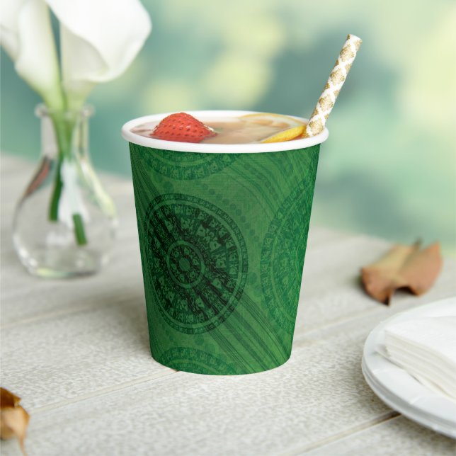 Acceptance | Green Meditation Medallions Paper Cups (Insitu)