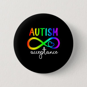 Acceptance Infinity Heart Autism Awareness Month R 6 Cm Round Badge