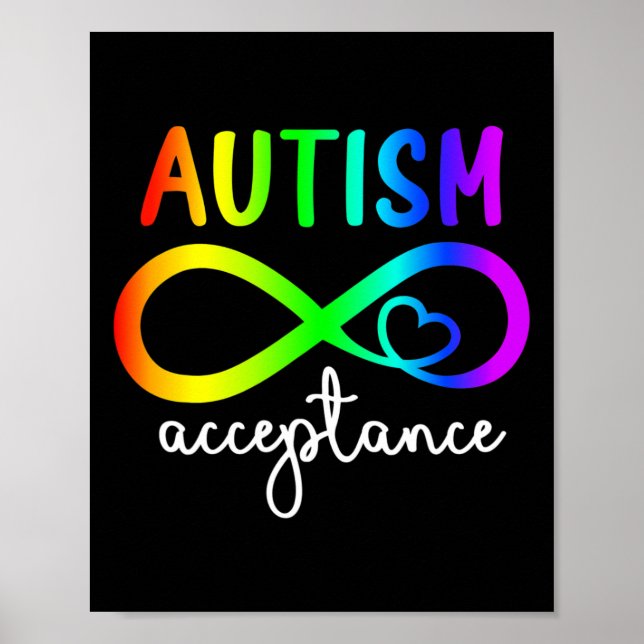 Acceptance Infinity Heart Autism Awareness Month R Poster (Front)