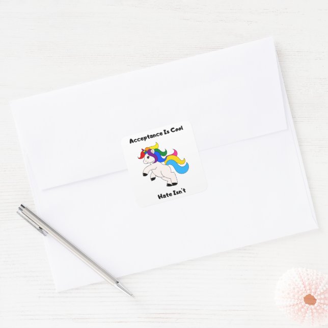 Acceptance Is Cool Square Sticker (Envelope)