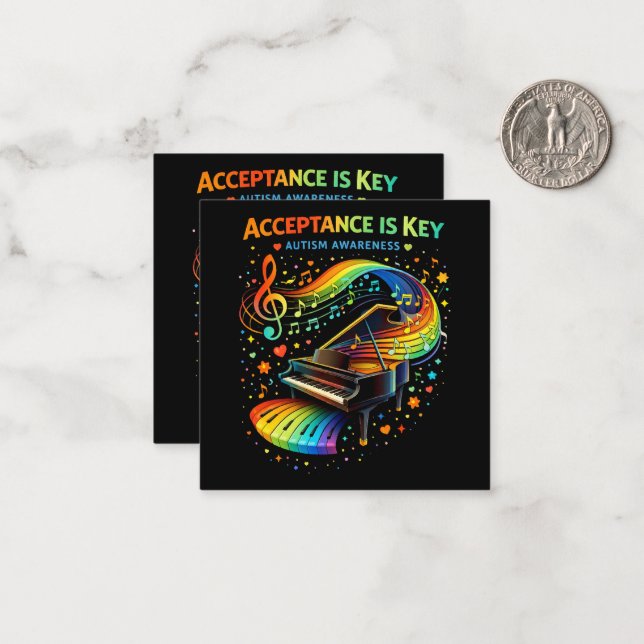Acceptance Is Key Autism Awareness Card (Front/Back In Situ)