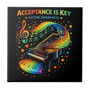 Acceptance Is Key Autism Awareness Ceramic Tile