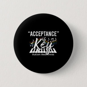 Acceptance is key autism awareness month teachers 6 cm round badge