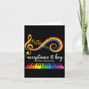 Acceptance is key autism awareness music teacher card