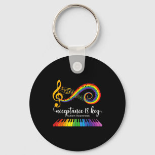 Acceptance is key autism awareness music teacher ring