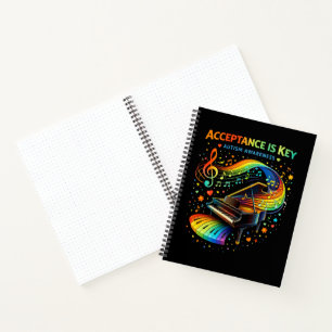 Acceptance Is Key Autism Awareness Notebook