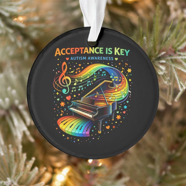 Acceptance Is Key Autism Awareness Ornament (Tree)