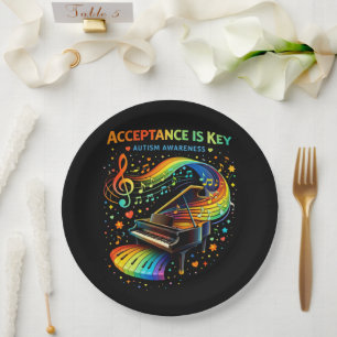 Acceptance Is Key Autism Awareness Paper Plate