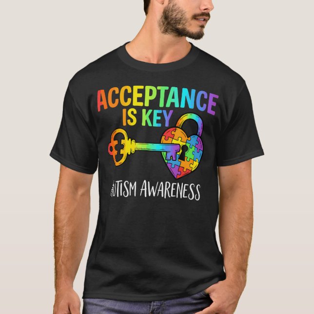 Acceptance Is Key Autism T-Shirt (Front)