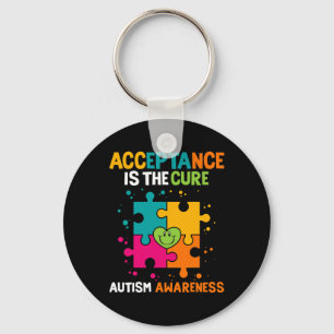 Acceptance Is The Cure Autism Awareness Key Ring