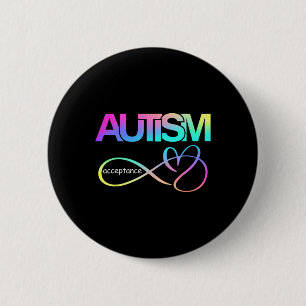 Acceptance Is The Cure Hastag Red Instead Autism A 6 Cm Round Badge