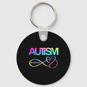 Acceptance Is The Cure Hastag Red Instead Autism A Key Ring