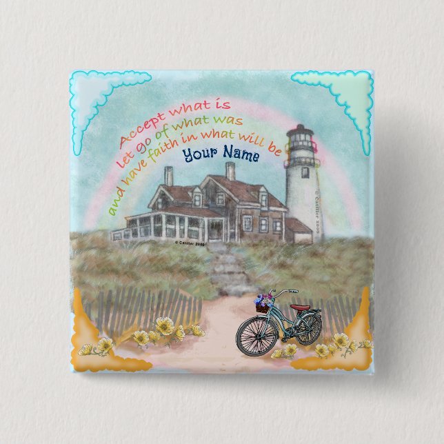 Acceptance Lighthouse  15 Cm Square Badge (Front)