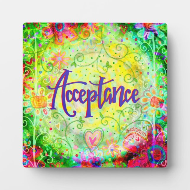 Acceptance Pretty Floral Inspirivity Easel Plaque (Front)